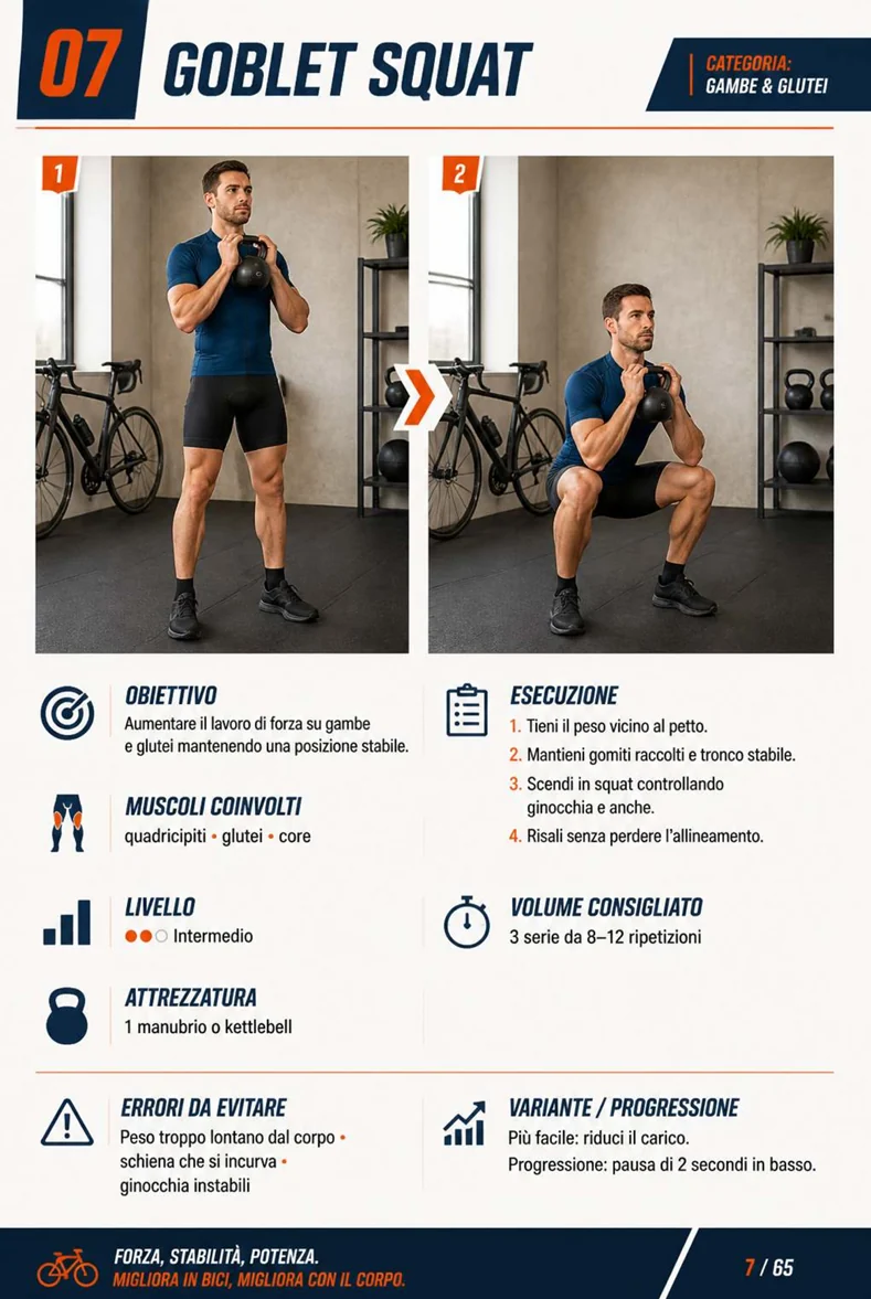 Pagina illustrata della guida di potenziamento per ciclisti 6
